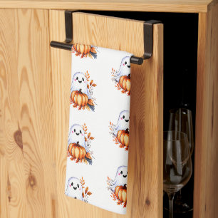 Schattigee Ghost met Pumpkin Design Keukenhanddoek