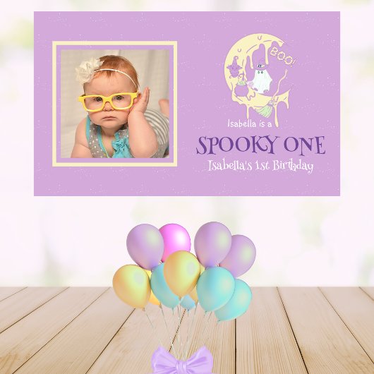 Schattigee Ghost Moon Spooky One Halloween 1e Verj Spandoek
