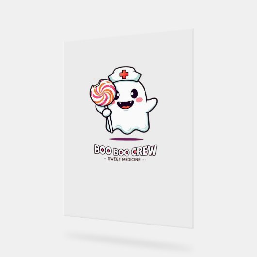 Schattigee Ghost Nurse Boo Boo Crew Halloween Clas Acryl Bord (Hoek)