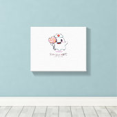 Schattigee Ghost Nurse Boo Boo Crew Halloween Clas Canvas Afdruk (Insitu (Houten vloer))