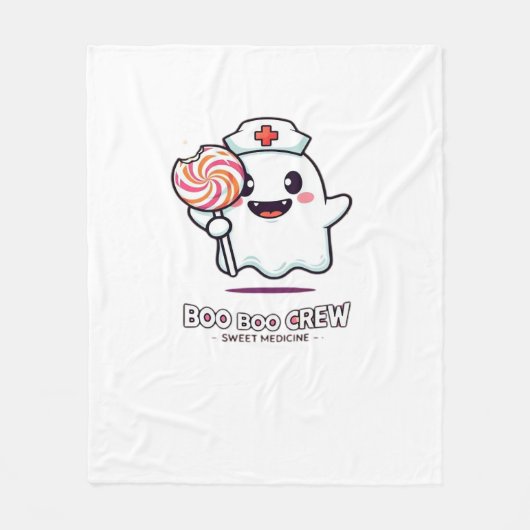 Schattigee Ghost Nurse Boo Boo Crew Halloween Clas Fleece Deken (Voorkant)