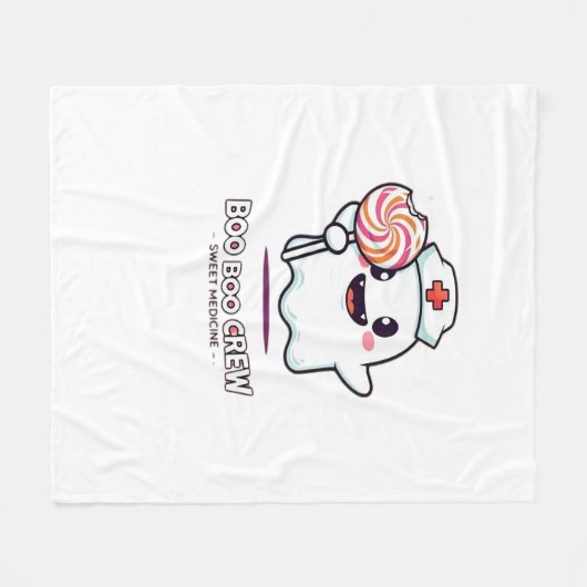 Schattigee Ghost Nurse Boo Boo Crew Halloween Clas Fleece Deken (Voorkant (Horizontaal))