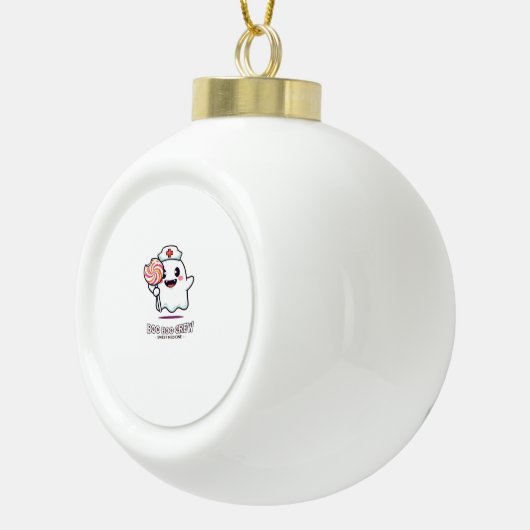 Schattigee Ghost Nurse Boo Boo Crew Halloween Clas Keramische Bal Ornament (Rechts)
