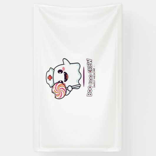 Schattigee Ghost Nurse Boo Boo Crew Halloween Clas Spandoek (Verticaal)