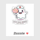 Schattigee Ghost Nurse Boo Boo Crew Halloween Clas Sticker (Vel)