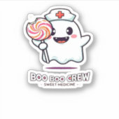Schattigee Ghost Nurse Boo Boo Crew Halloween Clas Sticker (Voorkant)