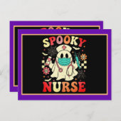Schattigee Ghost Nurse Halloween Graphic Retro Pas Briefkaart (Voorkant / Achterkant)