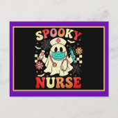 Schattigee Ghost Nurse Halloween Graphic Retro Pas Briefkaart (Voorkant)