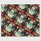 Schattigee Ghost Nurse Halloween Graphic Retro Pas Cadeaupapier (Vlak)