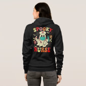 Schattigee Ghost Nurse Halloween Graphic Retro Pas Hoodie (Achterkant volledig)