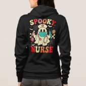 Schattigee Ghost Nurse Halloween Graphic Retro Pas Hoodie (Achterkant)