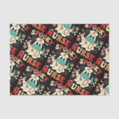 Schattigee Ghost Nurse Halloween Graphic Retro Pas Tissuepapier (Voorkant)