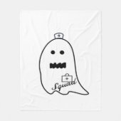 Schattigee Ghost Nurse Halloween Hand getrokken Ho Fleece Deken (Voorkant)