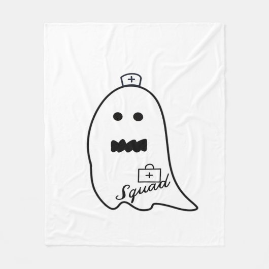 Schattigee Ghost Nurse Halloween Hand getrokken Ho Fleece Deken (Voorkant)