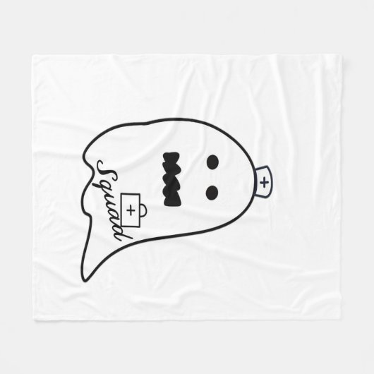 Schattigee Ghost Nurse Halloween Hand getrokken Ho Fleece Deken (Voorkant (Horizontaal))