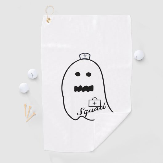 Schattigee Ghost Nurse Halloween Hand getrokken Ho Golfhanddoek (Insitu)