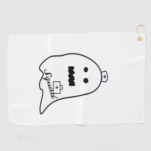 Schattigee Ghost Nurse Halloween Hand getrokken Ho Golfhanddoek (Horizontaal)