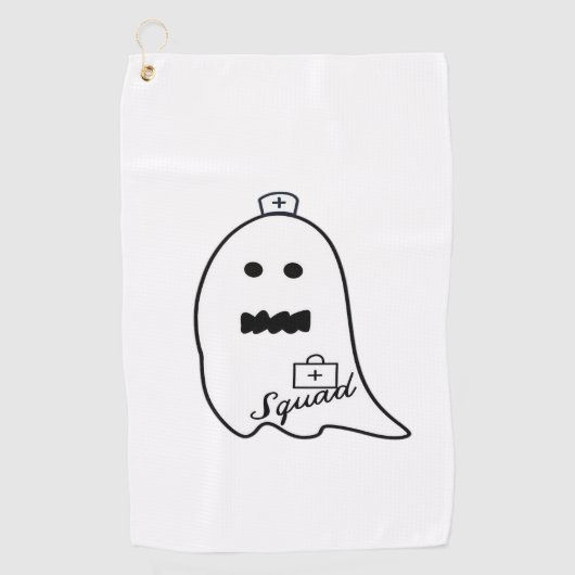 Schattigee Ghost Nurse Halloween Hand getrokken Ho Golfhanddoek (Voorkant)