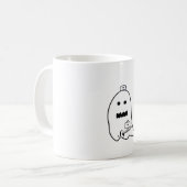 Schattigee Ghost Nurse Halloween Hand getrokken Ho Koffiemok (Voorkant links)