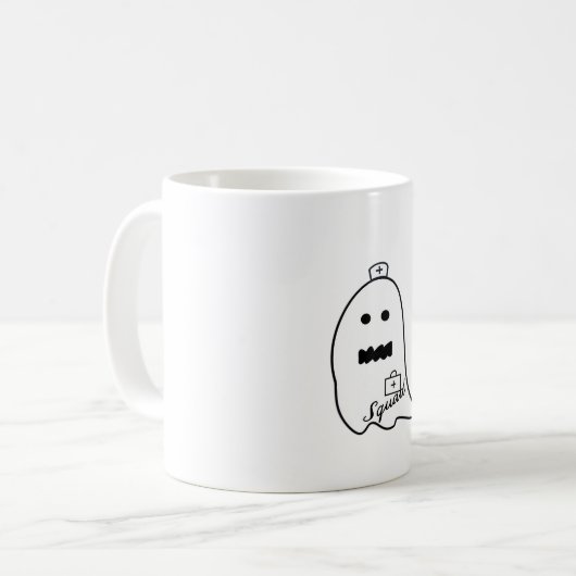 Schattigee Ghost Nurse Halloween Hand getrokken Ho Koffiemok (Voorkant links)