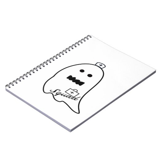 Schattigee Ghost Nurse Halloween Hand getrokken Ho Notitieboek (Linkerzijde)