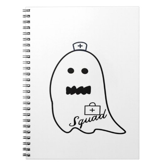 Schattigee Ghost Nurse Halloween Hand getrokken Ho Notitieboek (Voorkant)