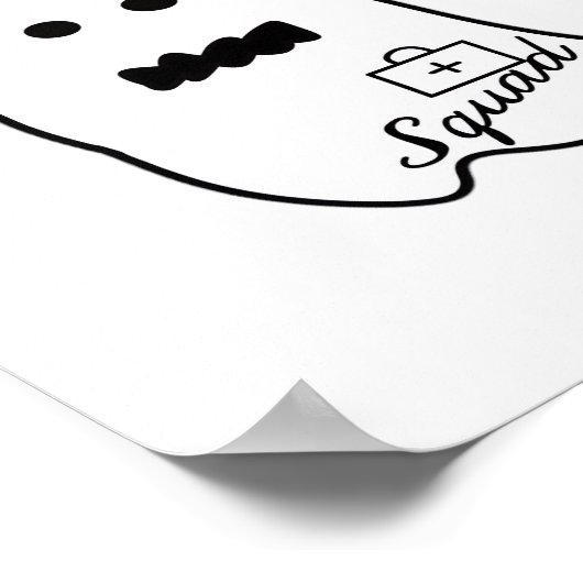 Schattigee Ghost Nurse Halloween Hand getrokken Ho Poster (Hoek)