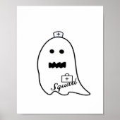 Schattigee Ghost Nurse Halloween Hand getrokken Ho Poster