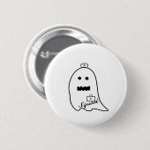 Schattigee Ghost Nurse Halloween Hand getrokken Ho Ronde Button 5,7 Cm (Voorkant /achterkant)