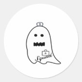 Schattigee Ghost Nurse Halloween Hand getrokken Ho Ronde Sticker (Voorkant)