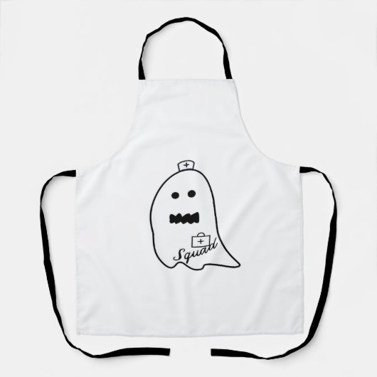 Schattigee Ghost Nurse Halloween Hand getrokken Ho Schort (Voorkant)