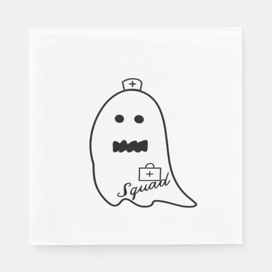 Schattigee Ghost Nurse Halloween Hand getrokken Ho Servet (Voorkant)