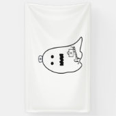 Schattigee Ghost Nurse Halloween Hand getrokken Ho Spandoek (Verticaal)