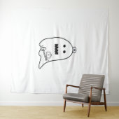 Schattigee Ghost Nurse Halloween Hand getrokken Ho Wandkleed (In Situ (horizontaal))