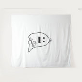 Schattigee Ghost Nurse Halloween Hand getrokken Ho Wandkleed (Voorkant (horizontaal))