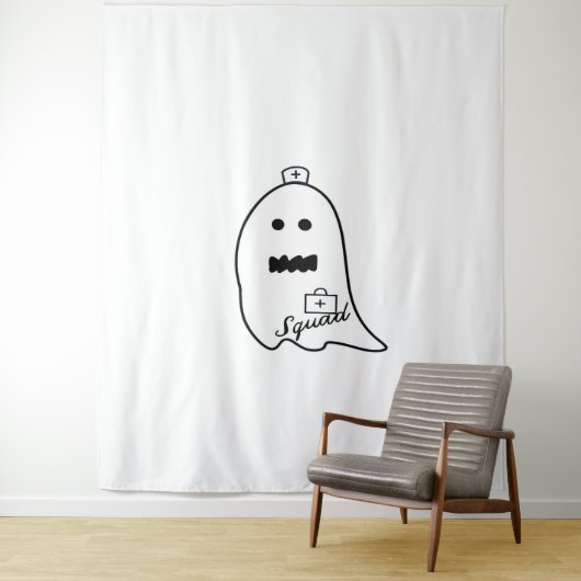 Schattigee Ghost Nurse Halloween Hand getrokken Ho Wandkleed (In situ)