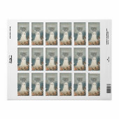 Schattigee Ghost onder Bloemen Halloween Adres Etiket (Full Sheet)