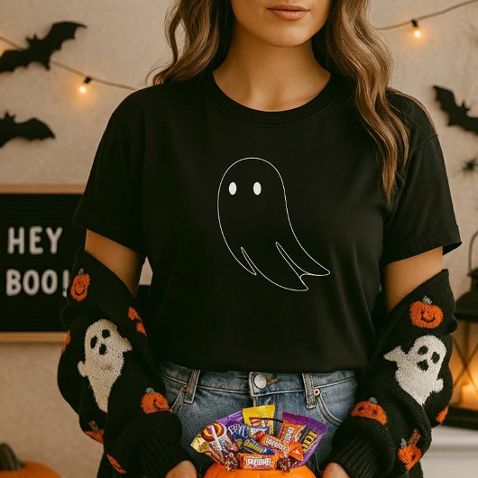 Schattigee Ghost Outline Gift Halloween T-shirt