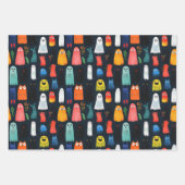 Schattigee Ghost Pattern Waterverf Bloemen Hallowe Inpakpapier Vel (Voorkant)