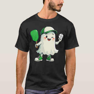 Schattigee Ghost Pickleball Paddle Halloween Pickl T-shirt