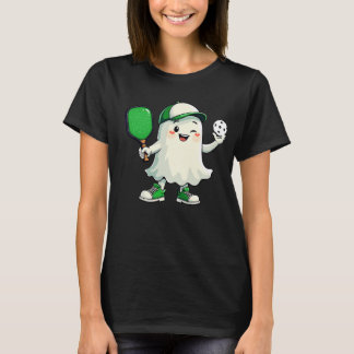 Schattigee Ghost Pickleball Paddle Halloween Pickl T-shirt