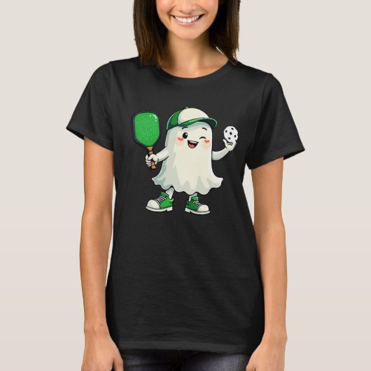Schattigee Ghost Pickleball Paddle Halloween Pickl T-shirt (Voorkant)