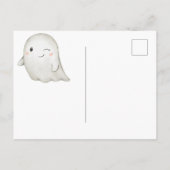 Schattigee Ghost Pumpkin Bat Halloween Briefkaart (Achterkant)