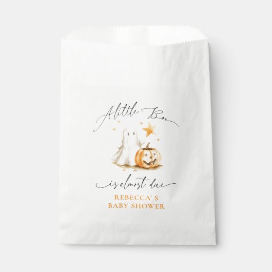 Schattigee Ghost Pumpkin Boo Halloween Baby shower Bedankzakje (Voorkant)
