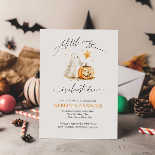 Schattigee Ghost Pumpkin Boo Halloween Baby shower Kaart