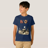 Schattigee Ghost & Pumpkin BOO Kinder Halloween T- T-shirt (Voorkant volledig)