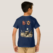 Schattigee Ghost & Pumpkin BOO Kinder Halloween T- T-shirt (Achterkant volledig)