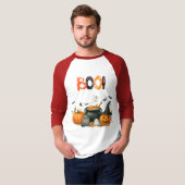 Schattigee Ghost & Pumpkin BOO T-shirt (Voorkant volledig)