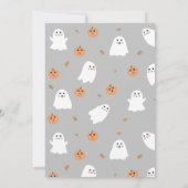 Schattigee Ghost & Pumpkin Grey Halloween Feest Kaart (Achterkant)