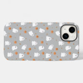 Schattigee Ghost & Pumpkin Grey Halloween Pattern Case-Mate iPhone Case (Achterkant (horizontaal))